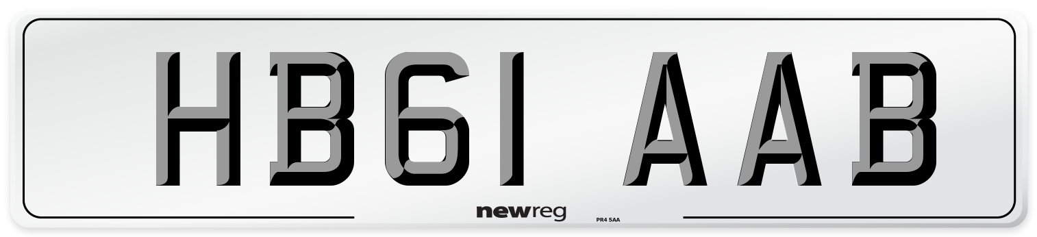 HB61 AAB Number Plate from New Reg